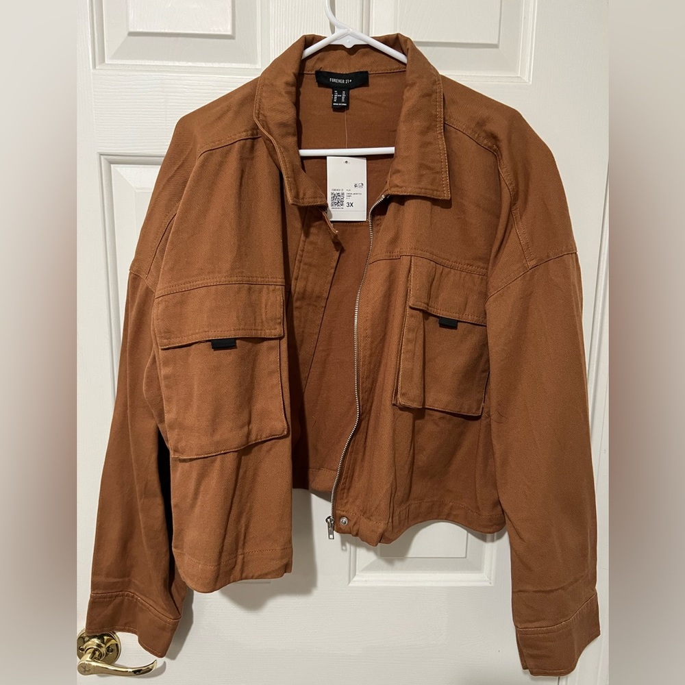 Camel color mid drift jacket (canvas/carhartt vibes) forever 21 3X New